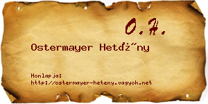 Ostermayer Hetény névjegykártya